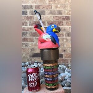 Vintage San Diego Zoo Limited Edition Parrot Toucan Souvenir Cup Drinkworks 1999
